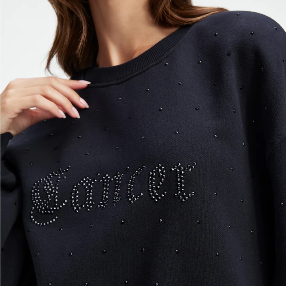 GOOD AMERICAN CANCER BOYFRIEND SWEATSHIRT black L